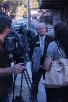 Mayor Tim Heenan being interviewed